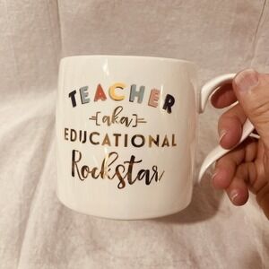 Slant Collections Teacher Rockstar Mug Ceramic Coffee Cup Educational Office Gif